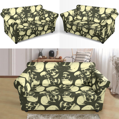 Skull Print Design LKS302 Loveseat Couch Slipcover