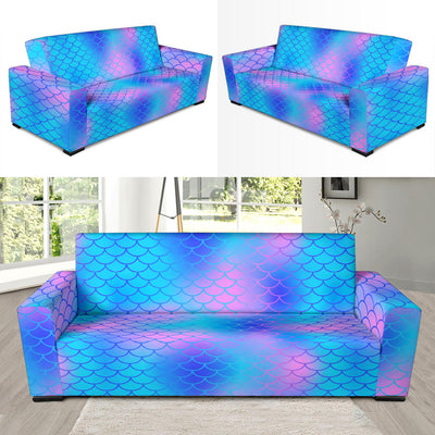 Mermaid Scales Pattern Print Design 04 Sofa Slipcover