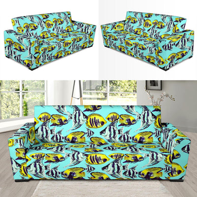 Angelfish Pattern Print Design 02 Sofa Slipcover