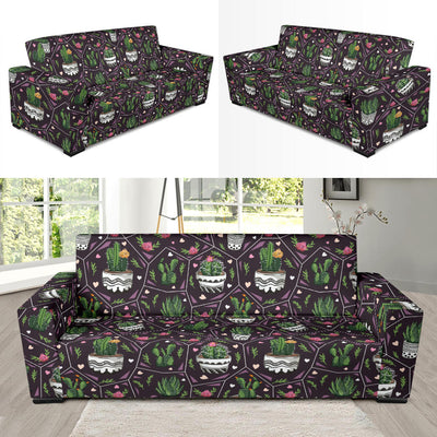 Cactus Pattern Print Design 03 Sofa Slipcover