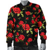 Red Rose Themed Print Men Bomber Jacket