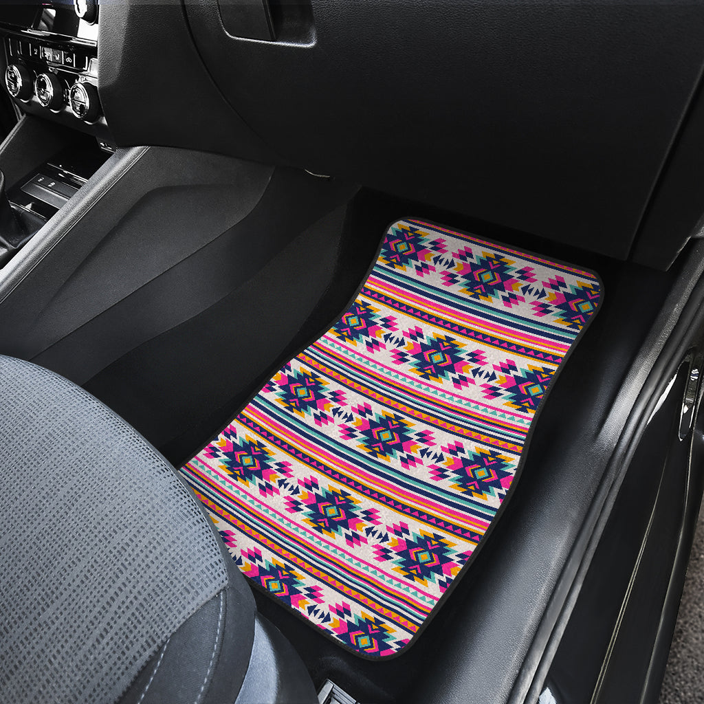 Indian Navajo Neon Themed Design Print Car Floor Mats Front Back