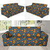 Celestial Moon Sun Pattern Print Design 02 Sofa Slipcover