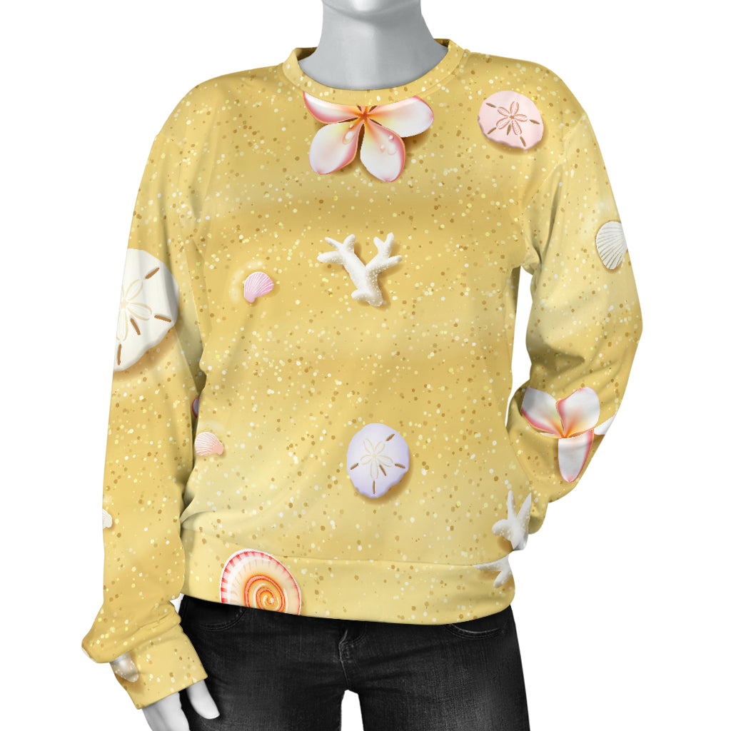 Beach Theme Print Women Long Sleeve Sweatshirt