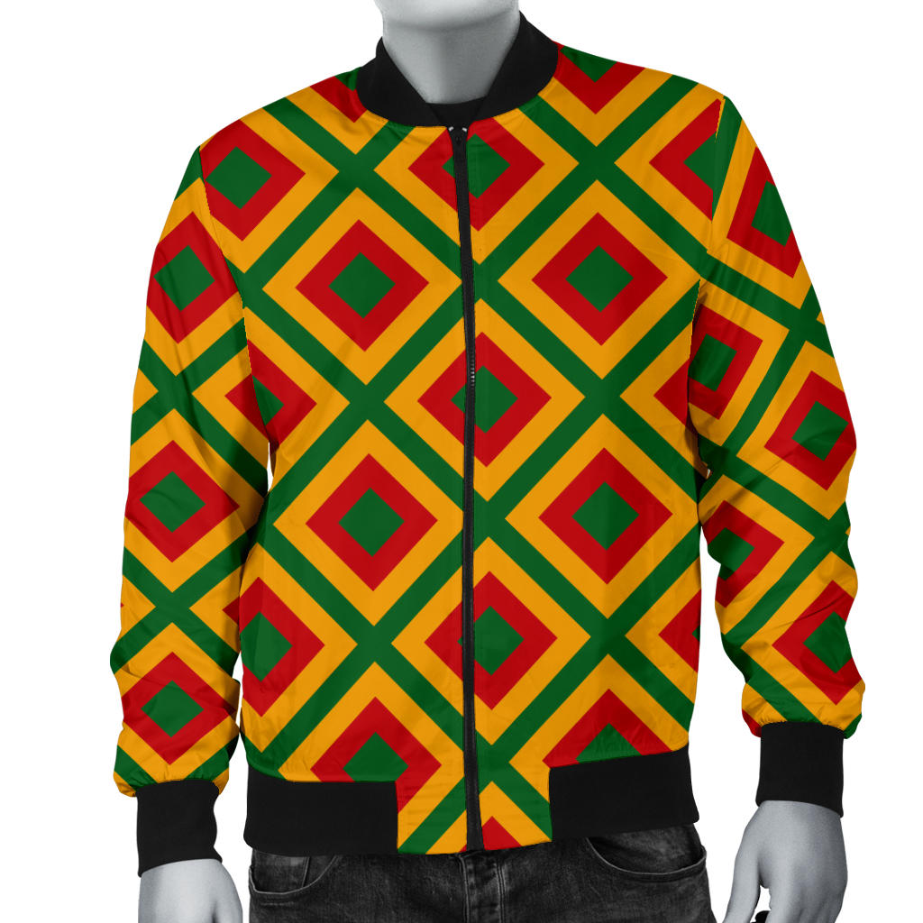 Rasta Reggae Color Cross Men Bomber Jacket