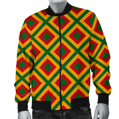 Rasta Reggae Color Cross Men Bomber Jacket
