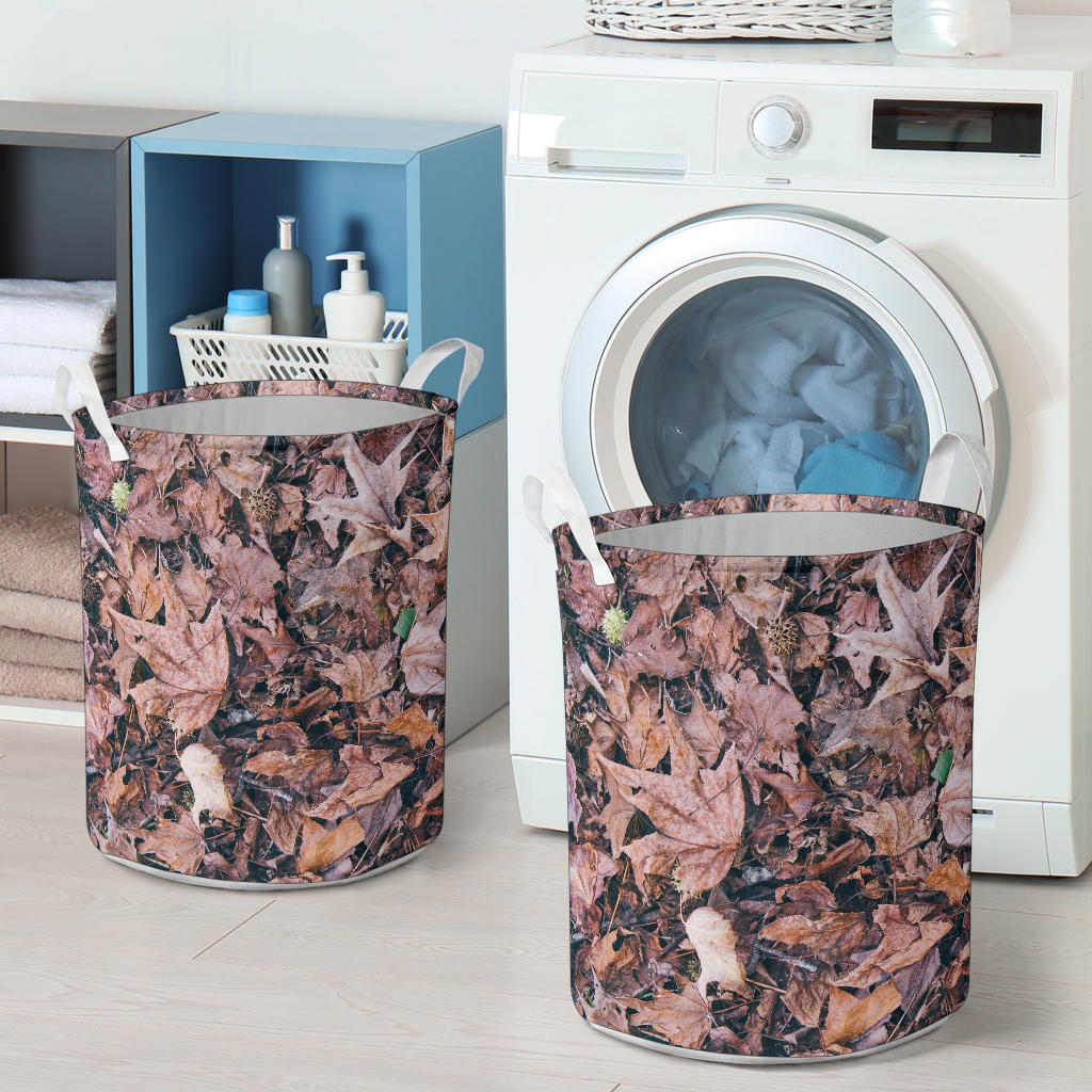 Camouflage Realistic Tree Leaf Print Laundry Basket