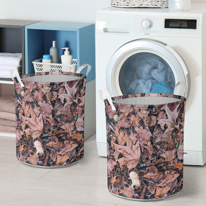Camouflage Realistic Tree Leaf Print Laundry Basket