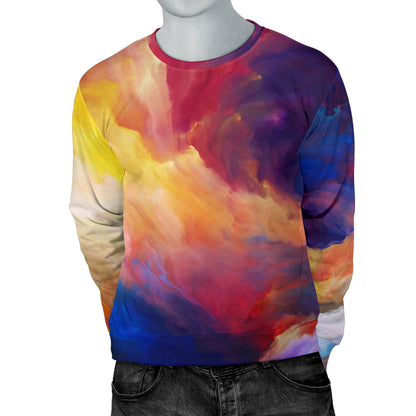 Vortex Twist Swirl Water Color Design Men Long Sleeve Sweatshirt