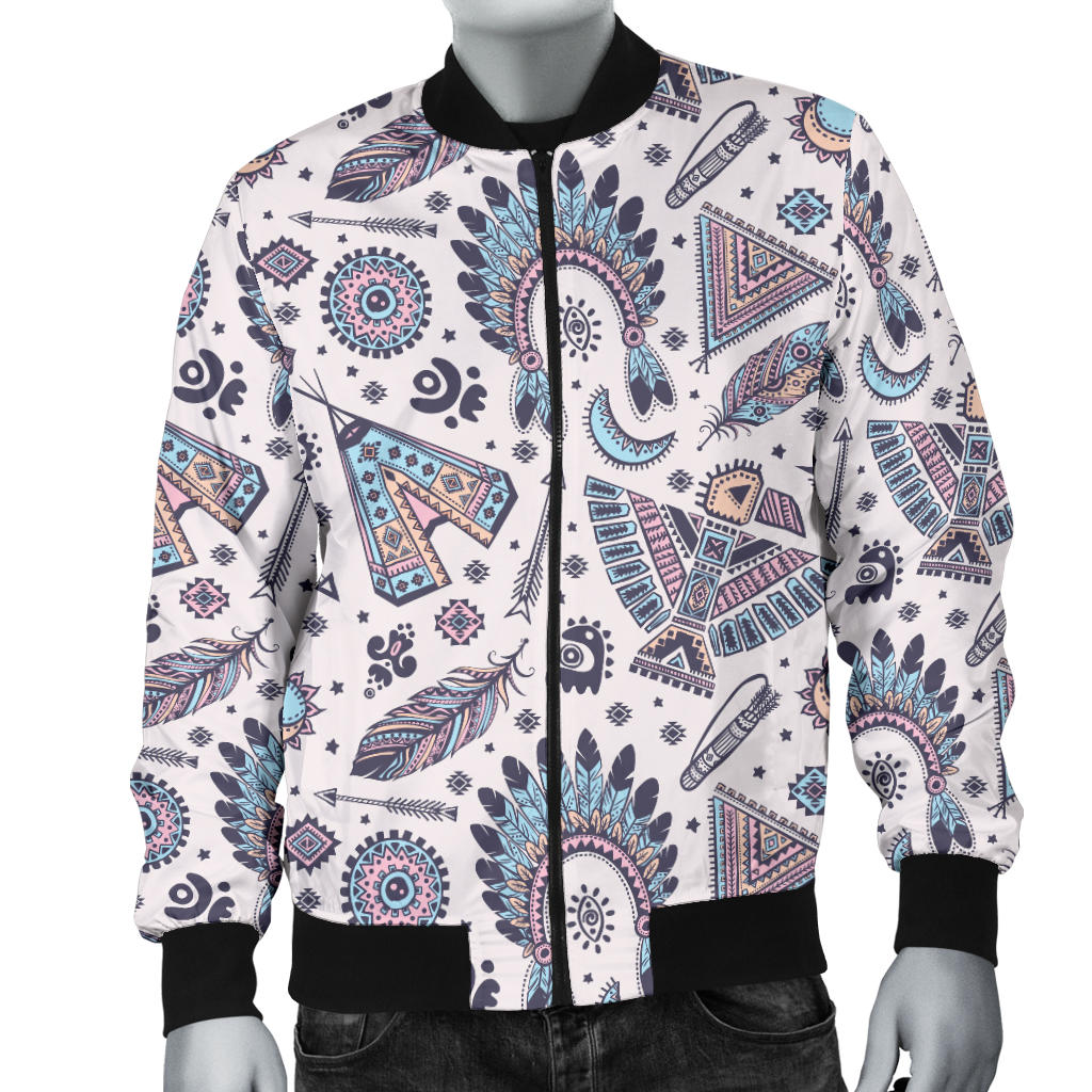 Eagles Native American Indian Symbol Men Bomber Jacket