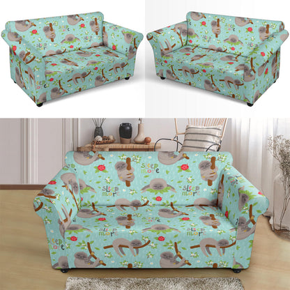 Sloth Print Design LKS305 Loveseat Couch Slipcover
