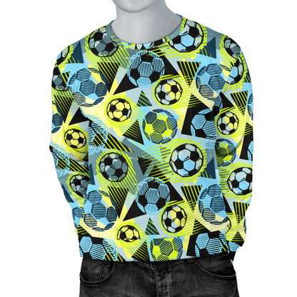 Soccer Ball Themed Print Design Men Long Sleeve Sweatshirt