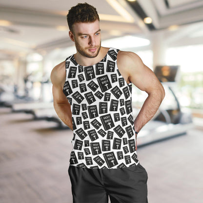 Christian Holy Bible Book Pattern Men Tank Top