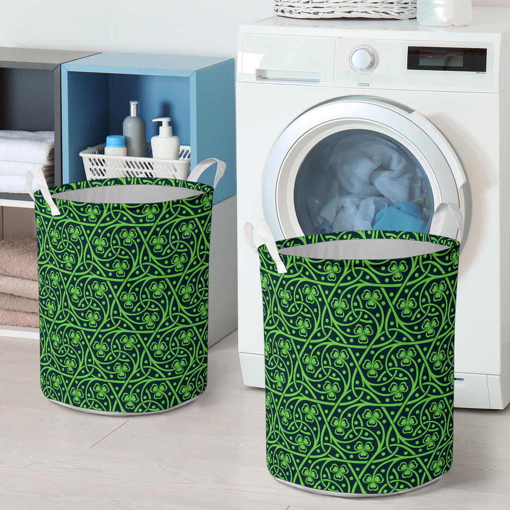 Shamrock Themed Print Laundry Basket