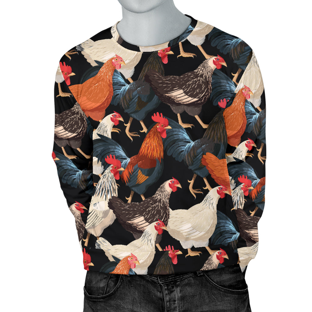 Chicken Print Pattern Men Long Sleeve Sweatshirt