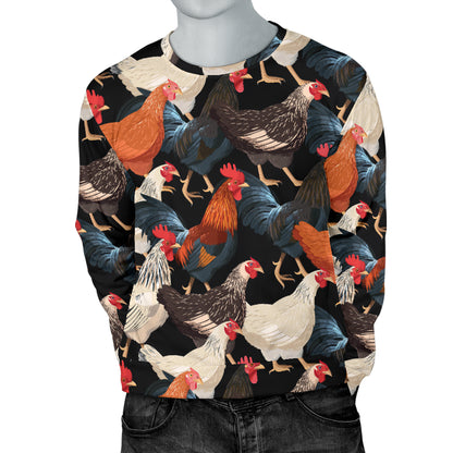 Chicken Print Pattern Men Long Sleeve Sweatshirt