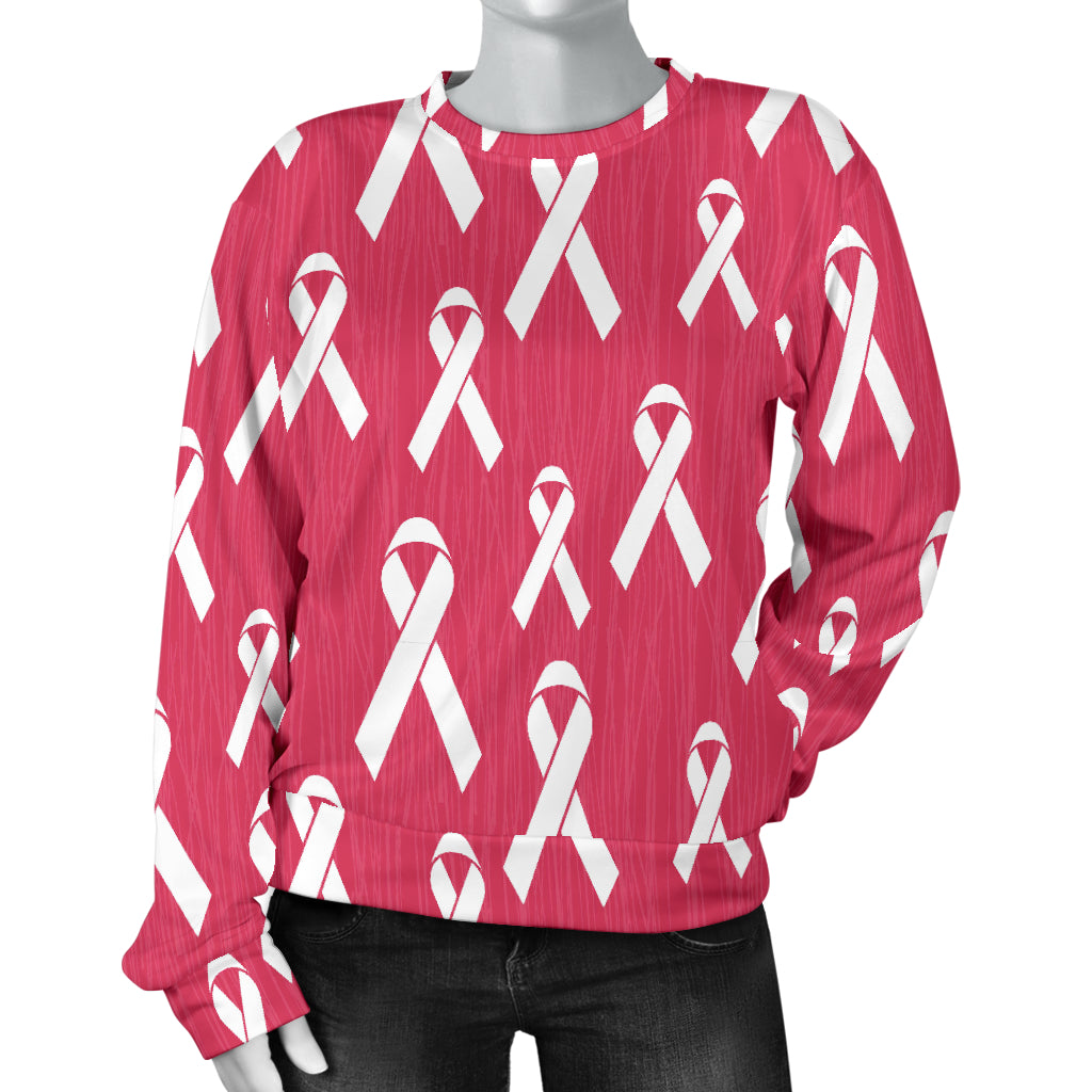 Breast Cancer Awareness Symbol Women Long Sleeve Sweatshirt