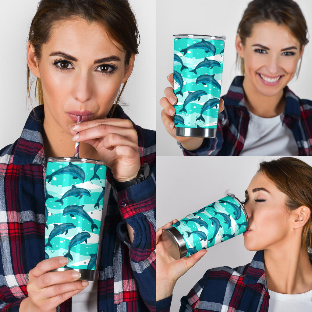 Dolphin Design Print Pattern Tumbler