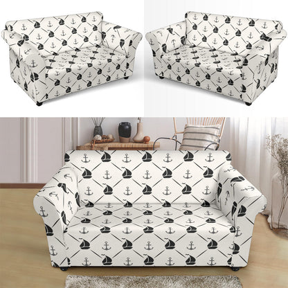 Sailboat Print Design LKS302 Loveseat Couch Slipcover