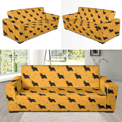 Cocker Pattern Print Design 01 Sofa Slipcover