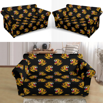 Tiger Head Print Design LKS306 Loveseat Couch Slipcover