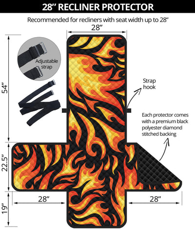 Flame Fire Design Pattern Recliner Cover Protector