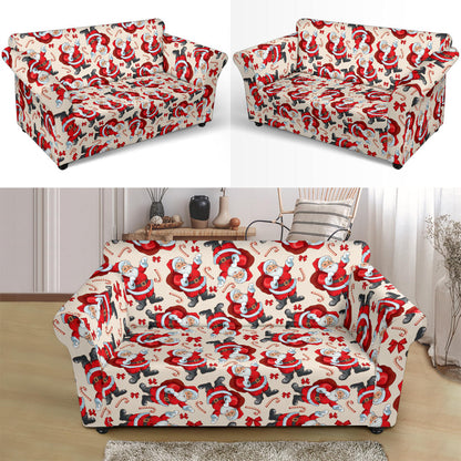 Santa Christmas Themed Print Design LKS302 Loveseat Couch Slipcover