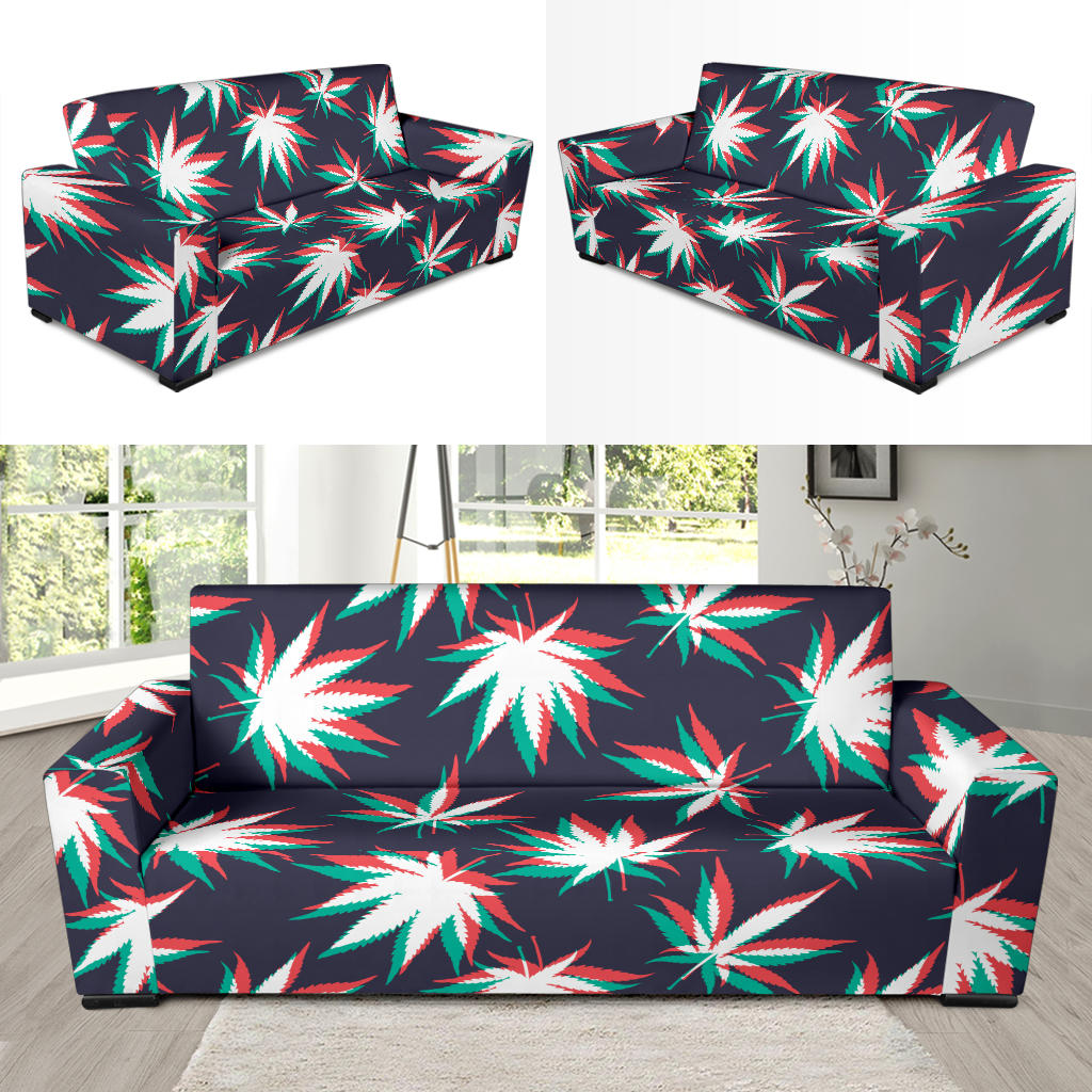 Pot Leaf Pattern Print Design A01 Sofa Slipcover