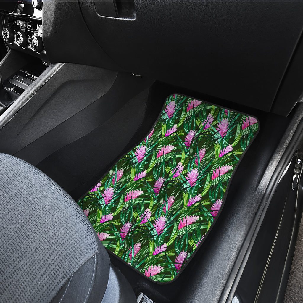 Tropical Folower Pink Heliconia Print Car Floor Mats Front Back
