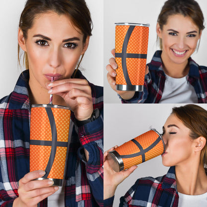Basketball Texture Print Pattern Tumbler