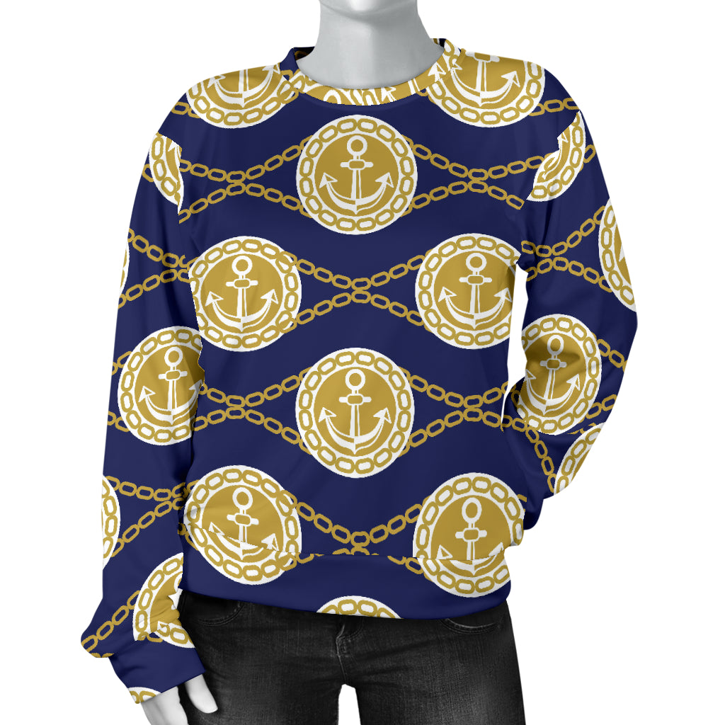 Anchor Luxury Pattern Women Long Sleeve Sweatshirt