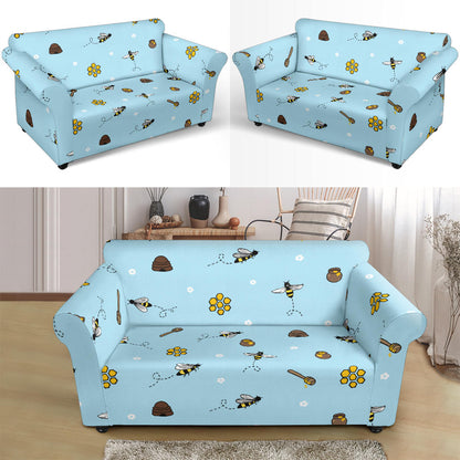 Honey Bee Print Design LKS307 Loveseat Couch Slipcover