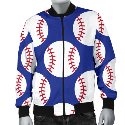 Baseball Blue Background Men Bomber Jacket