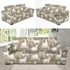 Alpaca Pattern Print Design 01 Sofa Slipcover