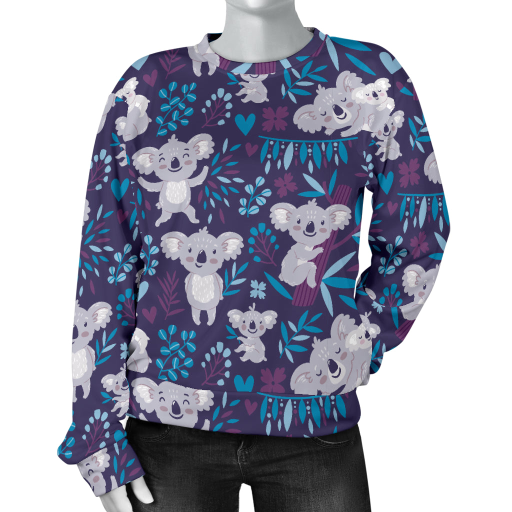 Koala Cute Themed Design Print Women Long Sleeve Sweatshirt