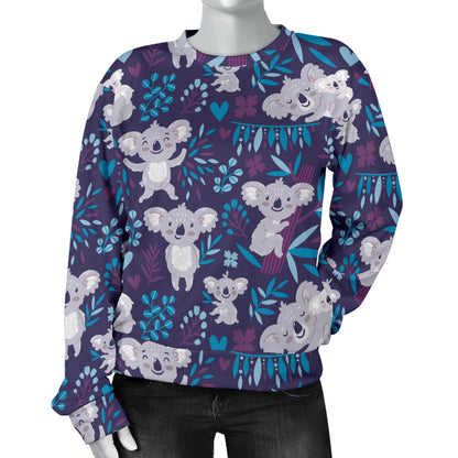 Koala Cute Themed Design Print Women Long Sleeve Sweatshirt