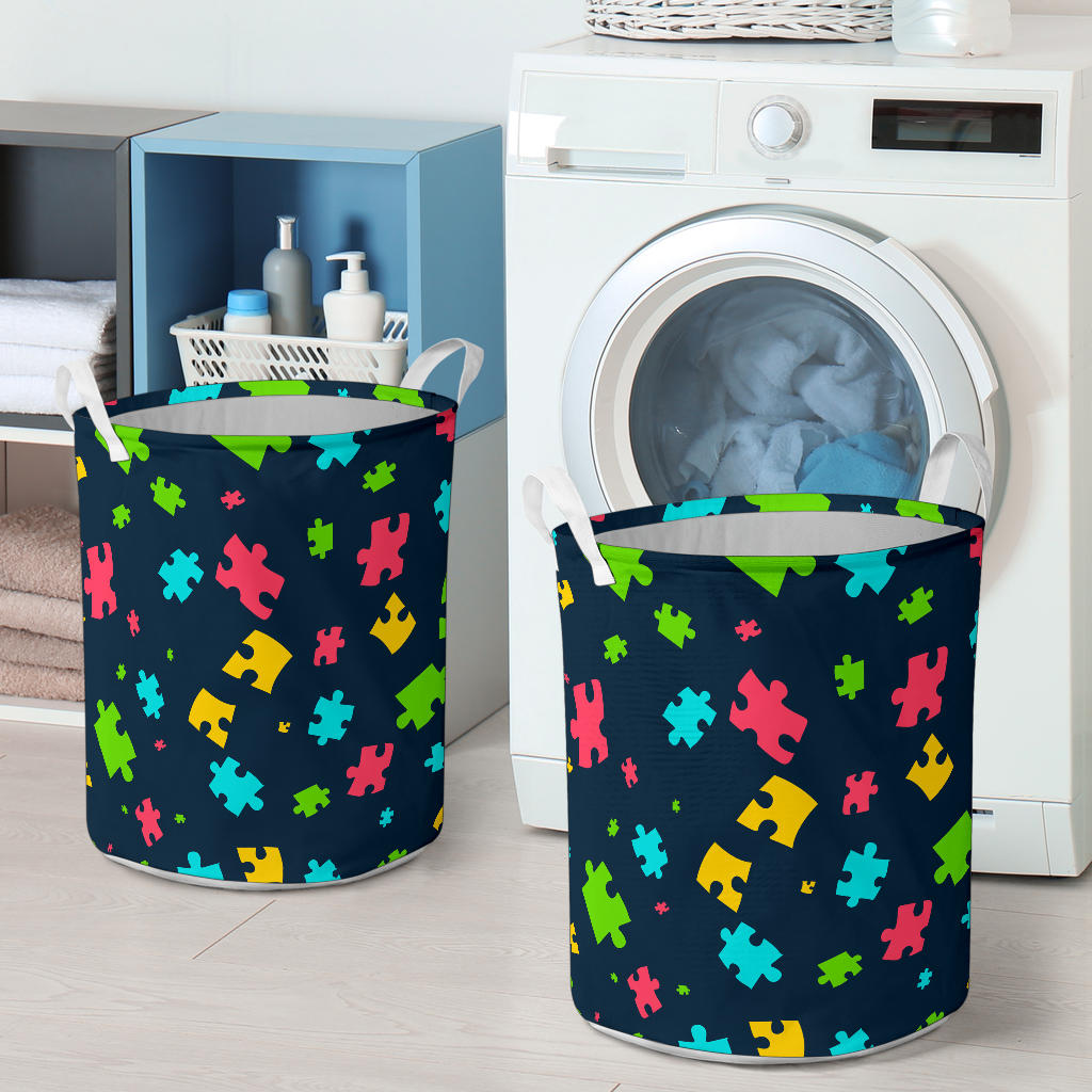 Autism Awareness Colorful Design Print Laundry Basket