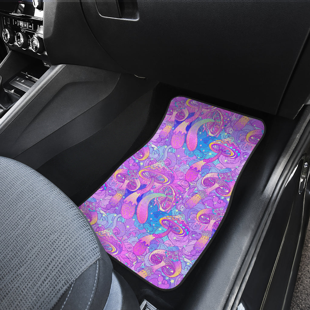 Psychedelic Trippy Mushroom Print Car Floor Mats Front Back