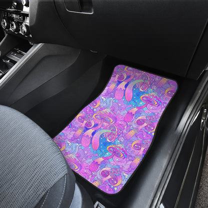 Psychedelic Trippy Mushroom Print Car Floor Mats Front Back