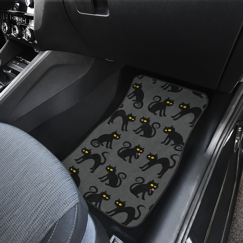 Black Cat Cute Print Pattern Car Floor Mats Front Back