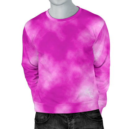 Tie Dye Pink Design Print Men Long Sleeve Sweatshirt
