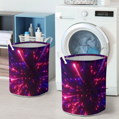 Celestial Purple Blue Neon Speed Light Laundry Basket