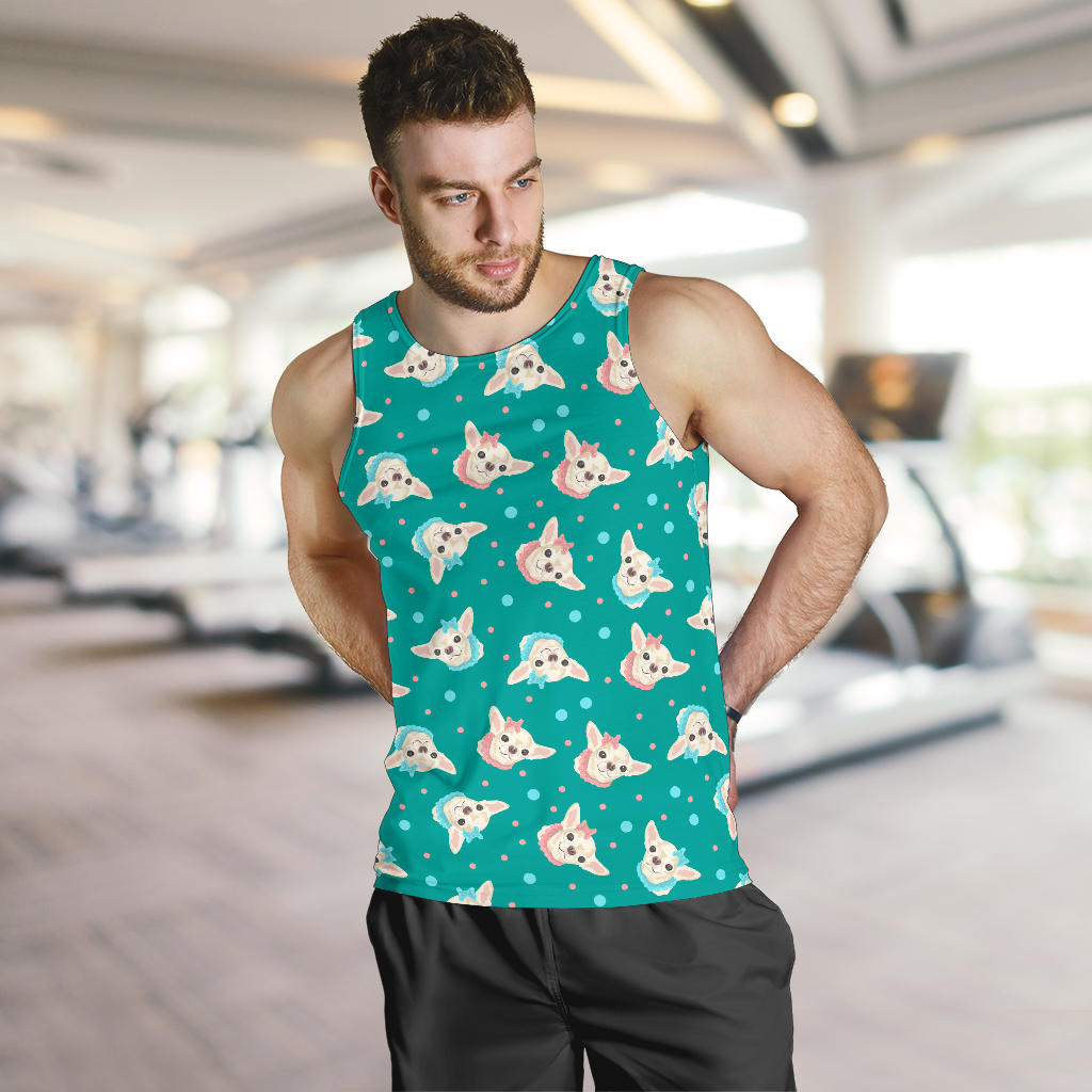 Chihuahua Polka Dot Pattern Men Tank Top