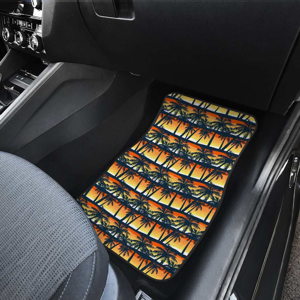 Palm Tree Sunset Design Print Car Floor Mats Front Back