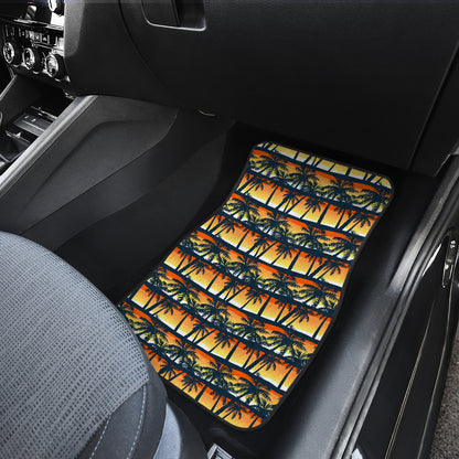 Palm Tree Sunset Design Print Car Floor Mats Front Back