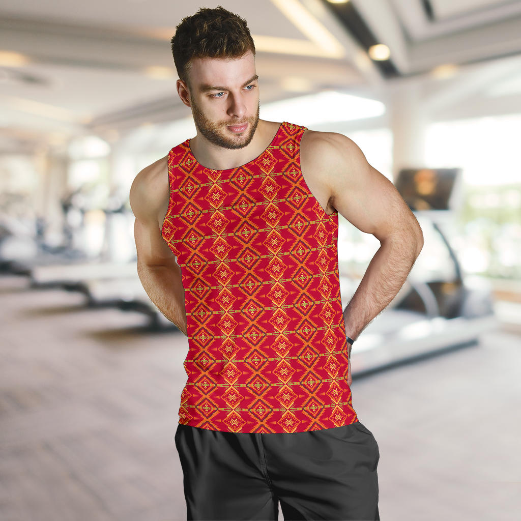 Southwest Aztec Design Themed Print Men Tank Top