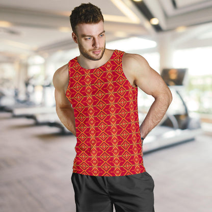 Southwest Aztec Design Themed Print Men Tank Top