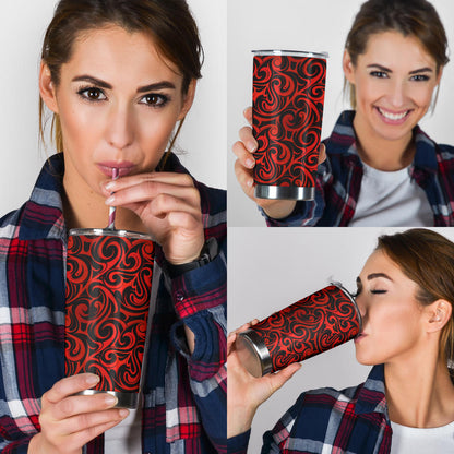Maori Red Black Themed Design Tumbler