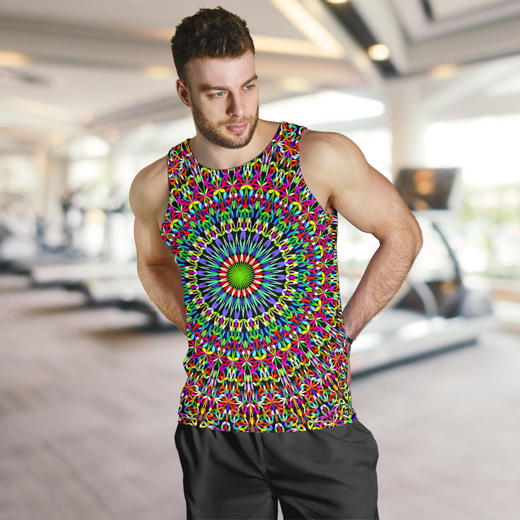 Bohemian Colorful Style Print Men Tank Top
