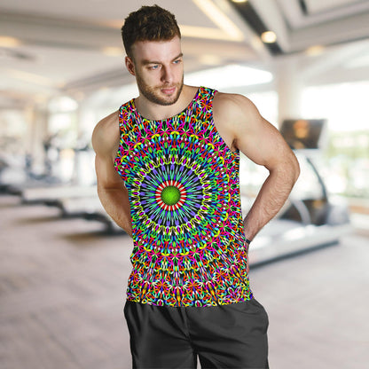Bohemian Colorful Style Print Men Tank Top